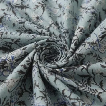 Royal Indigo Floral - Hand Block Printed Pure Cotton Fabric thumbnail 1