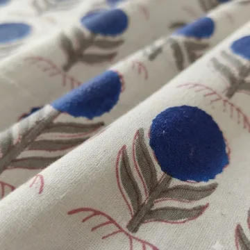 Heritage Indigo Motif Block Print Soft Cotton Fabric thumbnail 4