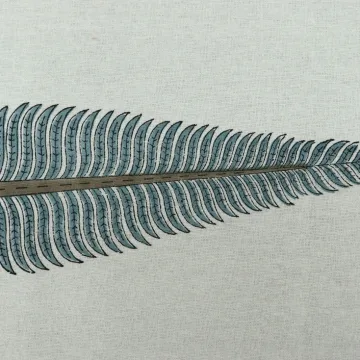 Ocean Fern Hand Block Printed Pure Cotton Fabric thumbnail 4