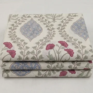 Imperial Mughal Carnation Hand Block Fabric thumbnail 1