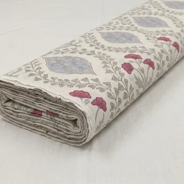 Imperial Mughal Carnation Hand Block Fabric thumbnail 3