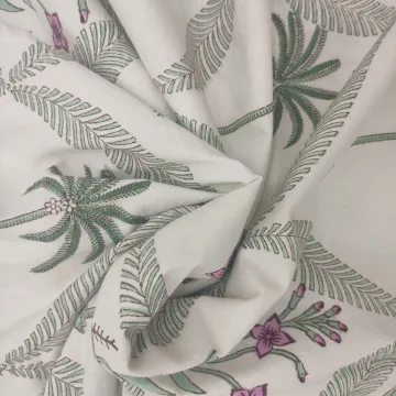 The Palm Lattice Cotton Fabric thumbnail 2