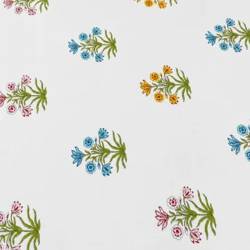 Floral Booti Hand Block Print Cotton Fabric thumbnail 3