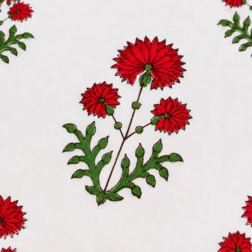 Crimson Floral Booti Authentic Hand Block Print Pure Cotton Fabric thumbnail 5