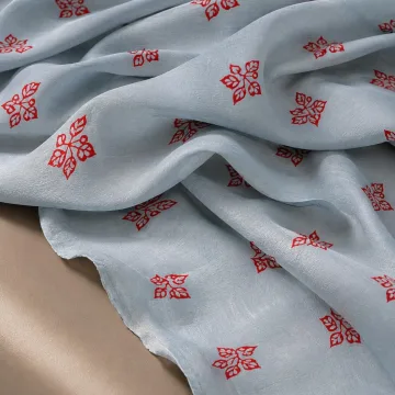Red Floral Booti Pure Cotton Unstitched Fabric thumbnail 2