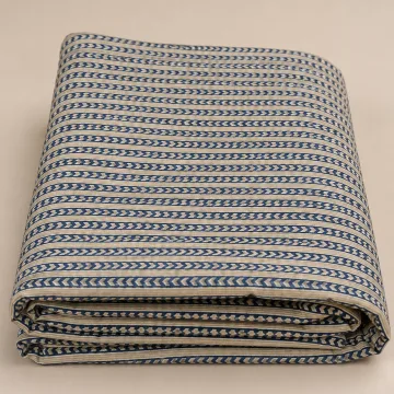 Indigo Zig-Zag Hand Block Printed Premium Cotton thumbnail 3