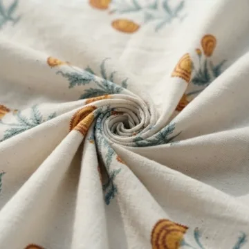 Yellow Floral Block Print Fabric thumbnail 7