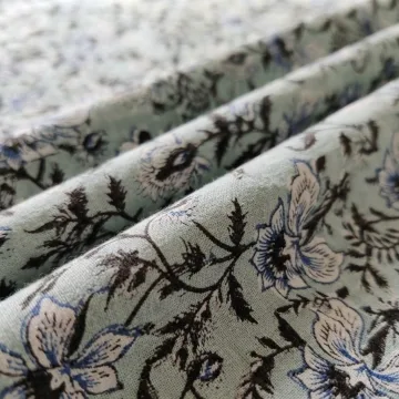 Royal Indigo Floral - Hand Block Printed Pure Cotton Fabric thumbnail 4